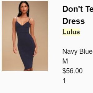 Navy Blue Bodycon Midi Dress